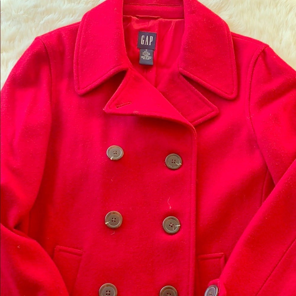GAP True Red Wool Trench Coat
